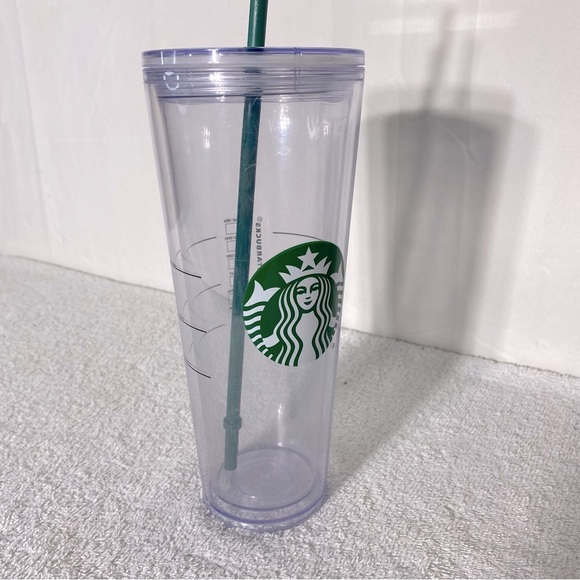 Starbucks Cold Cup Clear Venti Tumbler Traveler with Green Logo & Straw - Picture 8 of 12